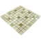 Distinctive Glass - Marble Mosaic 11 5/8" x 11 5/8" Mesh Backed Sheet in Tumbled Marble with Clear Green Glass