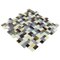 Illusion Glass Tile - Greenwich Village - Whitney Studio 9 1/2" x 9 1/2" Mesh Backed Sheet in Metallic Silver & Blue Blend