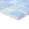 Mosaic Glass Tile by Vidrepur Glass Mosaic Titanium Collection Recycled Glass Tile Mesh Backed Sheet in Brushed Celestial Blue / White Iridescent