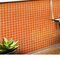 Mosaic Glass Tile by Vidrepur Glass Mosaic Lisos Collection Recycled Glass Tile Mesh Backed Sheet in Orange