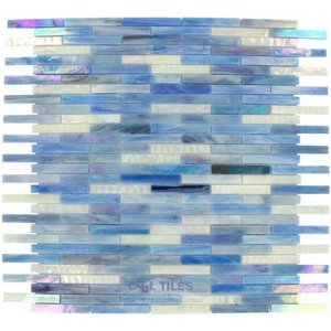 Elida Ceramica - Elite Brick - 14"x13" Glass Mosaic in Ocean Brick