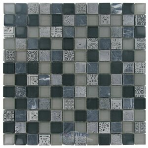 Distinctive Glass Tiles - 11 3/4" x 11 3/4" Glass & Stone Mosaic in Atlantis
