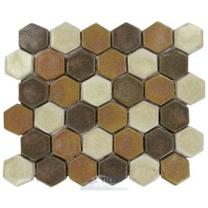Stellar Tile - Cobble - 2" Hexagon Ceramic Mosaic Tile in Tahoma