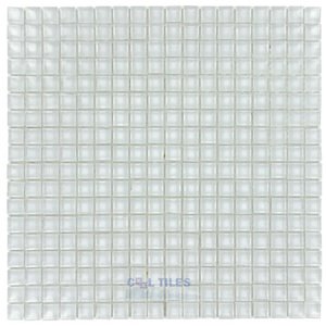 Stellar Tile - Tessera - 5/8" x 5/8" Glass Mosaic Tile in Ice White