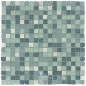 Stellar Tile - Tessera - 5/8" x 5/8" Glass & Stone Mosaic Tile in Alaskan View