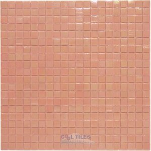 Vicenza Mosaico Glass Tiles USA - Phoenix 5/8" Glass Film-Faced Sheets in Apricot Ice
