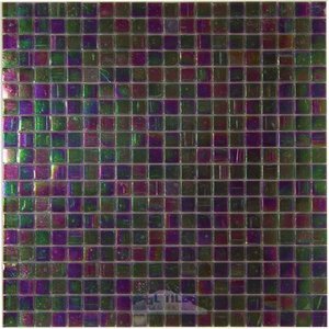 Vicenza Mosaico Glass Tiles USA - Phoenix 5/8" Glass Film-Faced Sheets in Midnight