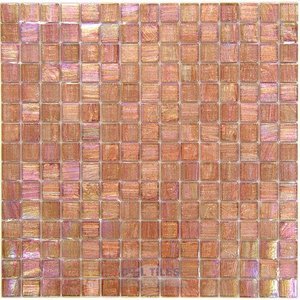 Vicenza Mosaico Glass Tiles USA - Iride 3/4" Glass Film-Faced Sheets in Sweet Melon