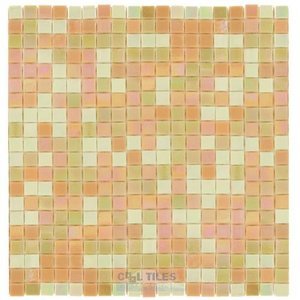 Vicenza Mosaico Glass Tiles USA- 5/8" Blends Film Faced Sheets in Babys Breath