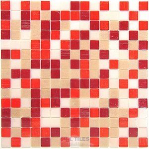Vicenza Mosaico Glass Tiles USA - 3/4" Blends Film-Faced Sheets in Fierce