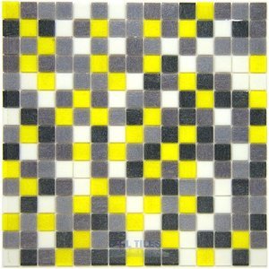 Vicenza Mosaico Glass Tiles USA - 3/4" Blends Film-Faced Sheets in Flutter