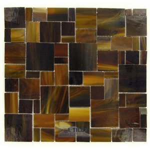 Illusion Glass Tile - Greenwich Village - Cedar Tavern 11 1/4" x 11 3/4" Mesh Backed Sheet in Sundae Blend