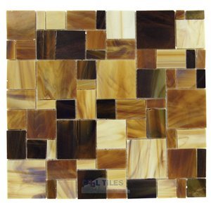 Illusion Glass Tile - Greenwich Village - Cedar Tavern 11 1/4" x 11 3/4" Mesh Backed Sheet in Highland Blend
