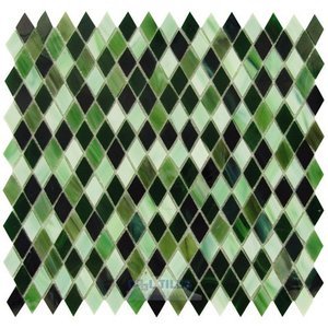 Illusion Glass Tile - Greenwich Village - 5th Avenue 11" x 11 1/4" Mesh Backed Sheet in Irish Blend