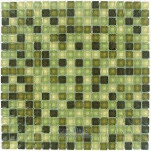 Illusion Glass Tile - 5/8" x 5/8" Glass Mosaic Tile in Mountain Meadow Clear