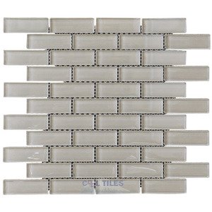 Illusion Glass Tile - 7/8" x 2 7/8" Brickset Mosaic Tile in Tluna