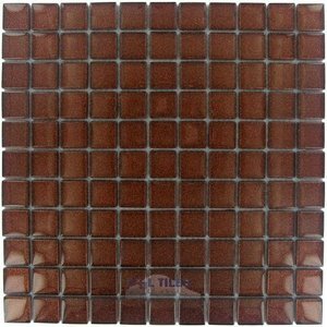 Illusion Glass Tile - 7/8" x 7/8" Glass Mosaic Tile in Chocolate Glitter
