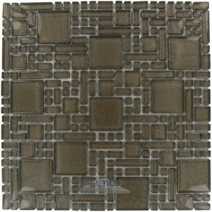 Illusion Glass Tile - Micro Versailles Glass Mosaic Tile in Mink
