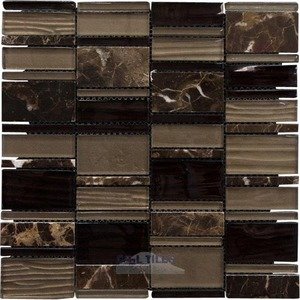 Illusion Glass Tile - Rock and Ice - Glass and Stone Mosaic Tile in Parallel Bronze