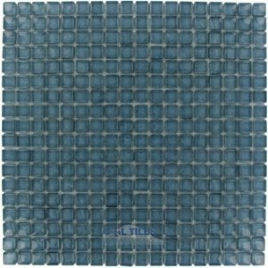 Illusion Glass Tile - 5/8" x 5/8" Glass Mosaic Tile in Steel Blue