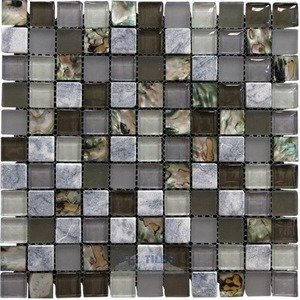 Illusion Glass Tile - North Shore - 1" Mosaic Tile in Shark Cove