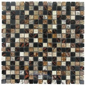 Illusion Glass Tile - 5/8" x 5/8" Stone & Glass Mosaic Tile in Mustang