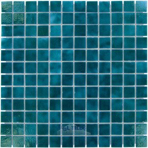 Vidrepur Glass Tiles - 1" x 1" Colors II Recycled Glass Tile in Aqua