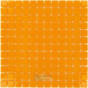 Vidrepur Glass Tiles - 1" x 1" Colors Recycled Glass Tile in Orange Burst