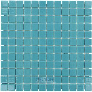 Vidrepur Glass Tiles - 1" x 1" Colors Recycled Glass Tile in Green Turquoise