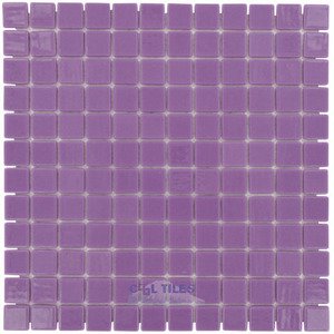 Vidrepur Glass Tiles - 1" x 1" Colors Recycled Glass Tile in Purple Lila