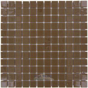 Vidrepur Glass Tiles - 1" x 1" Colors Recycled Glass Tile in Milk Chocolate