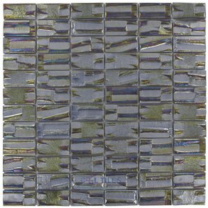 Mosaic Glass Tiles by Vidrepur - Moon Collection 1" x 2" Recycled Glass Tile on 12 3/8" x 12 3/8" Mesh Backed Sheet in Super Nova