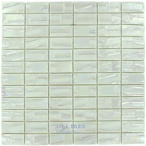Mosaic Glass Tiles by Vidrepur - Moon Collection 1" x 2" Recycled Glass Tile on 12 3/8" x 12 3/8" Mesh Backed Sheet in Venus