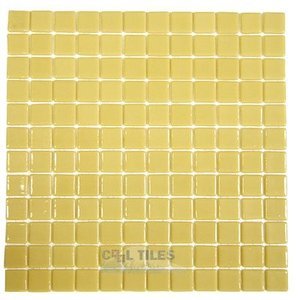 Mosaic Glass Tile by Vidrepur Glass Mosaic Lisos Collection Recycled Glass Tile Mesh Backed Sheet in Beige