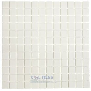 Mosaic Glass Tile by Vidrepur Glass Mosaic Lisos Collection Recycled Glass Tile Mesh Backed Sheet in Ivory