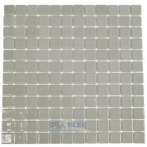 Mosaic Glass Tile by Vidrepur Glass Mosaic Lisos Collection Recycled Glass Tile Mesh Backed Sheet in Grey