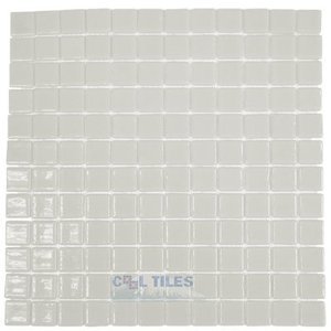 Mosaic Glass Tile by Vidrepur Glass Mosaic Lisos Collection Recycled Glass Tile Mesh Backed Sheet in Clear Grey