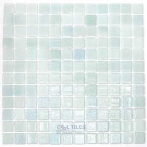 Mosaic Glass Tile by Vidrepur Glass Mosaic Anti-slip Collection Recycled Glass Tile Mesh Backed Sheet in Fog Green Cannes Anti Slip Mix