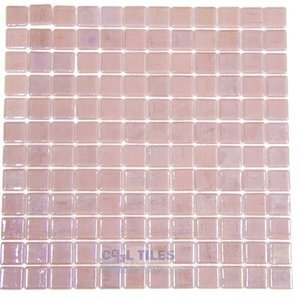 Mosaic Glass Tile by Vidrepur Glass Mosaic Deco Collection Recycled Glass Tile Mesh Backed Sheet in Pink