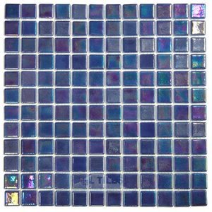 Mosaic Glass Tile by Vidrepur Glass Mosaic Deco Collection Recycled Glass Tile Mesh Backed Sheet in Antartica