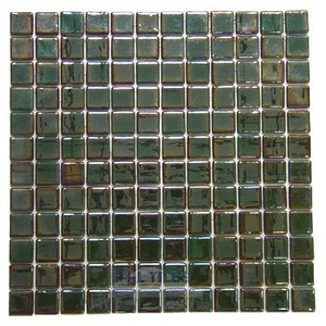 Mosaic Glass Tile by Vidrepur Glass Mosaic Deco Collection Recycled Glass Tile Mesh Backed Sheet in Jade