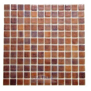 Mosaic Glass Tile by Vidrepur Glass Mosaic Deco Collection Recycled Glass Tile Mesh Backed Sheet in Bronze/Blue