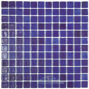 Mosaic Glass Tile by Vidrepur Glass Mosaic Nieblas Collection Recycled Glass Tile Mesh Backed Sheet in Fog Navy Blue