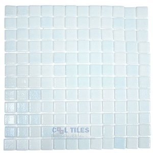 Mosaic Glass Tile by Vidrepur Glass Mosaic Anti-slip Collection Recycled Glass Tile Mesh Backed Sheet in Fog Clear Sky Blue  Slip-Resistant