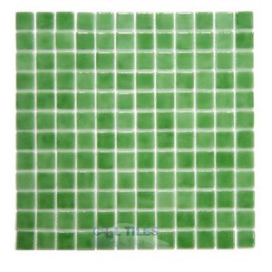 Mosaic Glass Tile by Vidrepur Glass Mosaic  Collection Recycled Glass Tile Mesh Backed Sheet in Prairie Green