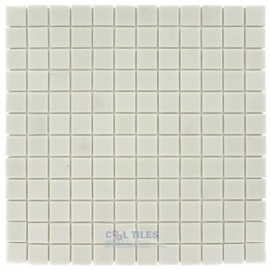 Mosaic Glass Tile by Vidrepur - Essentials Collection 1" x 1" Recycled Glass Tile on 12 1/2" x 12 1/2" Meshed Backed Sheet in Chalk