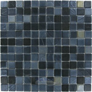 Mosaic Glass Tile by Vidrepur - Arts Collection 1" x 1" Recycled Glass Tile on 12 1/2" x 12 1/2" Mesh Backed Sheet in Mercury