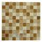 Distinctive Glass Tile - 1" Color Block Cappuccino 12" x 12" Mesh Backed Sheet