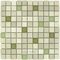 Distinctive Glass - Marble Mosaic 11 5/8" x 11 5/8" Mesh Backed Sheet in Tumbled Marble with Clear Green Glass
