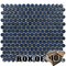 Stellar Tile - Penny Round - 3/4" Circle Porcelain Mosaic Tile in Blueye